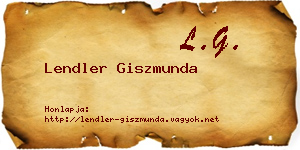 Lendler Giszmunda névjegykártya